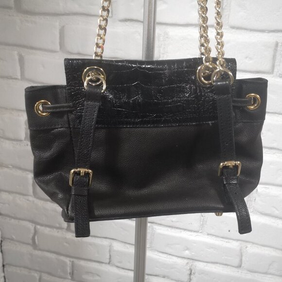 Valentina Genuine Leather Ladies Black Fully Lined Pebble Finish Mini Backpack - Picture 2 of 10